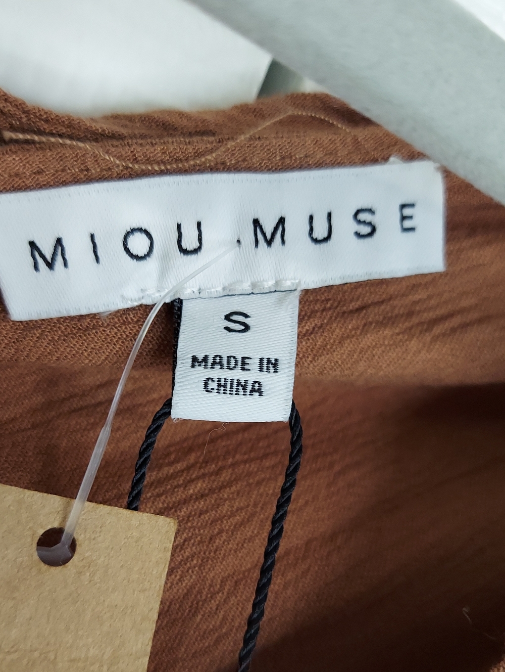 Miou Muse Dress, Size S, Brown Toffee, Gauze, Smocked Waist - Picture 4 of 17
